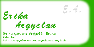 erika argyelan business card